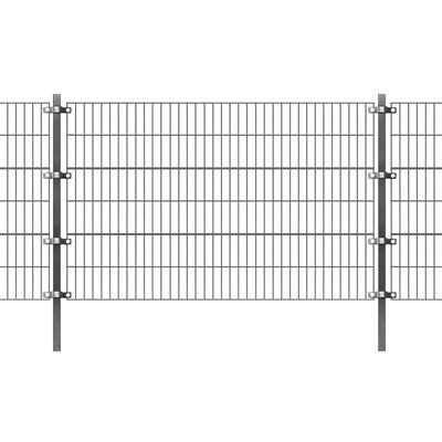 vidaXL antracit porszórt bevonatú vas kerítéspanel oszlopokkal 6x1,2 m