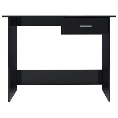 vidaXL magasfényű fekete forgácslap íróasztal 100 x 50 x 76 cm