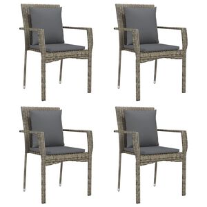 vidaXL 4 db sz&uuml;rke polyrattan kerti sz&eacute;k p&aacute;rn&aacute;val