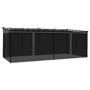 vidaXL antracitsz&uuml;rke ac&eacute;l pavilon h&aacute;l&oacute;s oldalakkal 6 x 3 m