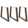 vidaXL 3 db V-alak&uacute; nat&uacute;r ac&eacute;l &eacute;tkezőasztal l&aacute;b 90 x (72-73,3) cm ac&eacute;l