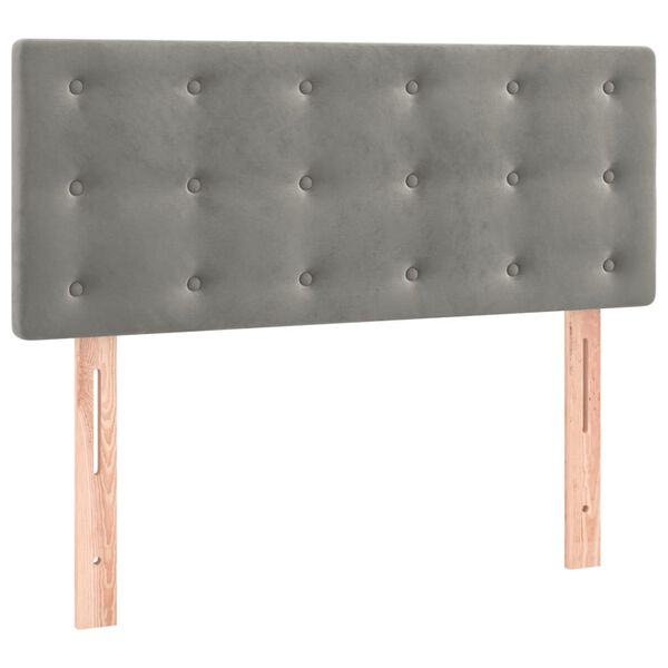 vidaXL világosszürke bársony fejtámla 90x5x78/88 cm