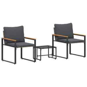 vidaXL B&uacute;tor szettek p&aacute;rn&aacute;val 3 pcs Sz&uuml;rke &eacute;s s&ouml;t&eacute;tsz&uuml;rke Rattan