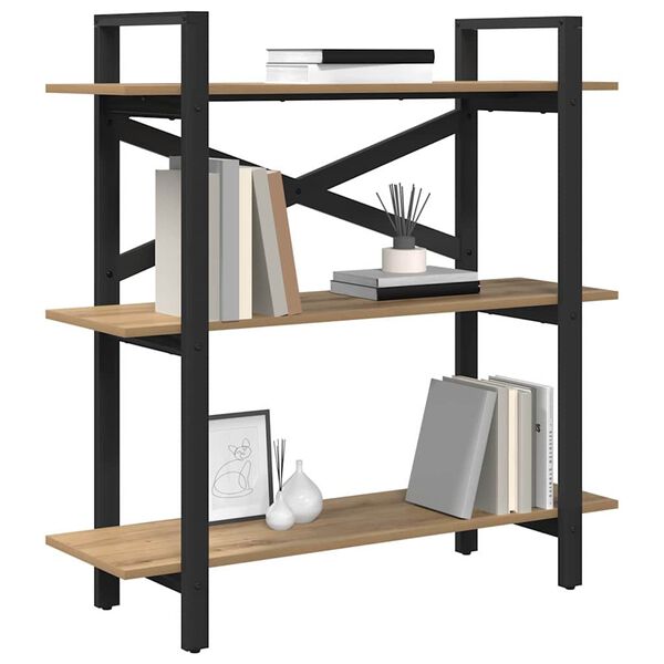 vidaXL K&ouml;nyvespolc Artisan t&ouml;lgy 100 x 33,5 x 102 cm Faanyag