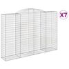 vidaXL 7 db &iacute;ves horganyzott vas gabion kos&aacute;r 300x50x200/220 cm