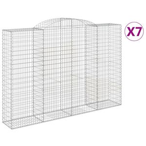 vidaXL 7 db &iacute;ves horganyzott vas gabion kos&aacute;r 300x50x200/220 cm