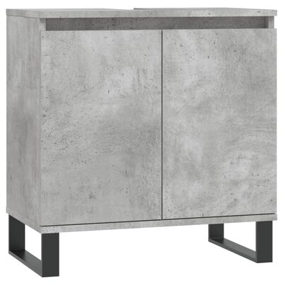 vidaXL 3 részes betonszürke szerelt fa fürdőszobai bútorszett