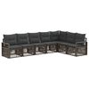vidaXL Kerti Kanap&eacute; Szett 7 pcs Sz&uuml;rke polirattan