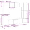 vidaXL TV szekrény garnitúra 8 pcs Régi fa 80 x 30 x 30 cm Faanyag