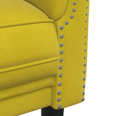 vidaXL sárga 3 személyes bársony kanapé