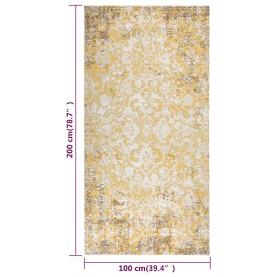 vidaXL sárga lapos szövésű kültéri szőnyeg 100 x 200 cm
