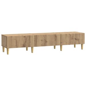 vidaXL TV szekr&eacute;ny 147 x 34,5 x 30 cm K&eacute;zműves T&ouml;lgy Szerelt Fa