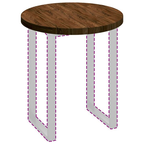 vidaXL Asztallap S&ouml;t&eacute;t Barna &Oslash; 70 x 4 cm T&ouml;m&ouml;r T&ouml;lgyfa