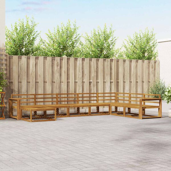 vidaXL K&uuml;lt&eacute;ri kanap&eacute; szett 8 pcs Term&eacute;szetes T&ouml;m&ouml;r Ak&aacute;cfa