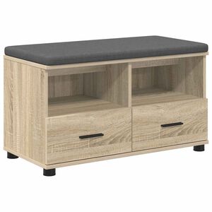 vidaXL Előt&eacute;r pad Sonoma t&ouml;lgy 80 x 38 x 46 cm Műanyag Fa &eacute;s Sz&ouml;vet