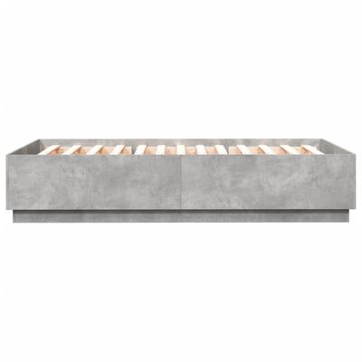 vidaXL betonszürke szerelt fa ágykeret 140 x 200 cm