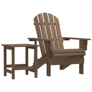 vidaXL barna t&ouml;m&ouml;r fenyőfa kerti adirondack sz&eacute;k asztallal
