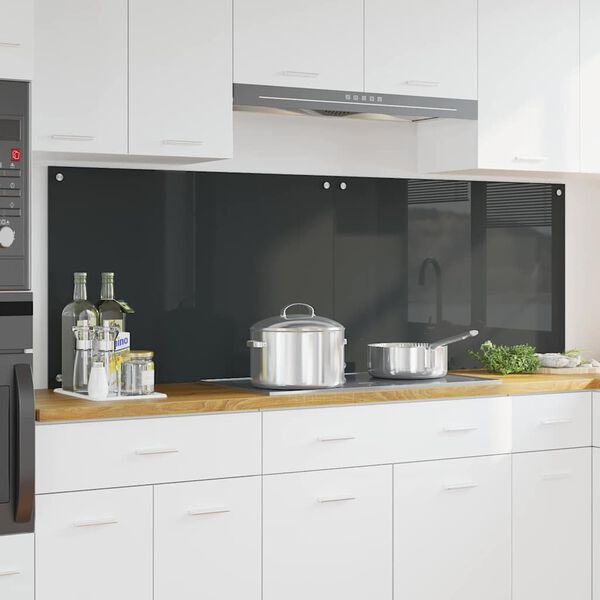 vidaXL Konyhai splashback 2 pcs S&ouml;t&eacute;tsz&uuml;rke 90 x 60 cm edzett &uuml;veg