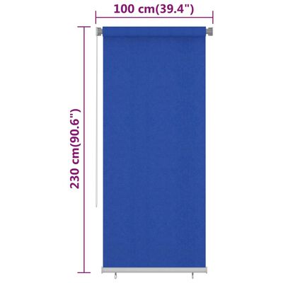 vidaXL kék kültéri HDPE roló 100 x 230 cm