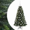 vidaXL Műfenyő g&ouml;mb&ouml;kkel 120 cm 150 LED Meleg feh&eacute;r PVC &eacute;s f&eacute;m Z&ouml;ld
