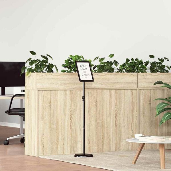 vidaXL Ki&aacute;ll&iacute;t&oacute; &Aacute;llv&aacute;ny Fekete 25 x 25 x 125 cm Alum&iacute;nium