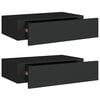 vidaXL 2 db fekete MDF falra szerelhető fi&oacute;kos polc 40 x 23,5 x 10 cm