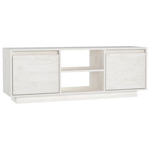 vidaXL feh&eacute;r t&ouml;m&ouml;r fenyőfa TV-szekr&eacute;ny 110 x 30 x 40 cm