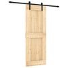 vidaXL Cs&uacute;sz&oacute; ajt&oacute; Term&eacute;szetes &eacute;s Fekete 80 x 210 cm Szil&aacute;rd Fenyőfa
