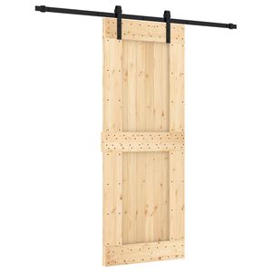 vidaXL Cs&uacute;sz&oacute; ajt&oacute; Term&eacute;szetes &eacute;s Fekete 80 x 210 cm Szil&aacute;rd Fenyőfa