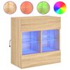 vidaXL sonoma t&ouml;lgy sz&iacute;nű fali TV-szekr&eacute;ny LED-del 58,5x30x60,5 cm
