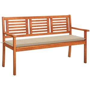 vidaXL 3 szem&eacute;lyes t&ouml;m&ouml;r eukaliptuszfa kerti pad p&aacute;rn&aacute;val 150 cm