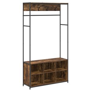 vidaXL Kab&aacute;t&aacute;llv&aacute;ny cipőpaddal F&uuml;st&ouml;s T&ouml;lgy 100 x 32 x 180,5 cm