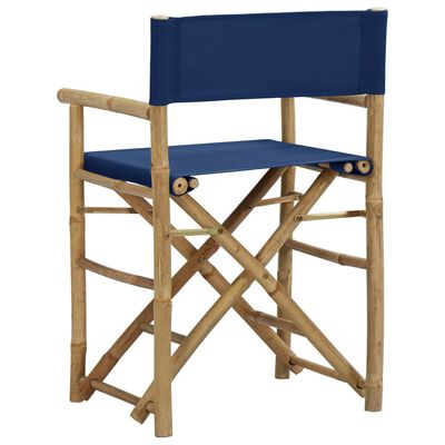vidaXL 2 db kék bambusz és szövet összecsukható rendezői szék