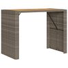 vidaXL sz&uuml;rke polyrattan kerti b&aacute;rasztal ak&aacute;cfa lappal 145x80x110 cm