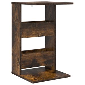 vidaXL Oldal asztal F&uuml;st&ouml;lt t&ouml;lgy 40 x 35 x 60,5 cm Szerelt Fa
