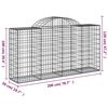 vidaXL 11 db íves horganyzott vas gabion kosár 200 x 50 x 100/120 cm