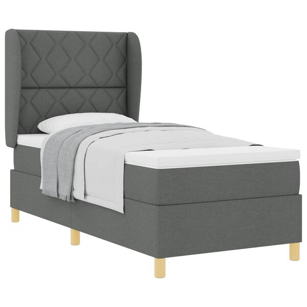 vidaXL Boxspring &aacute;gy matraccal S&ouml;t&eacute;tsz&uuml;rke 90x190 cm Sz&ouml;vet sz&ouml;vet
