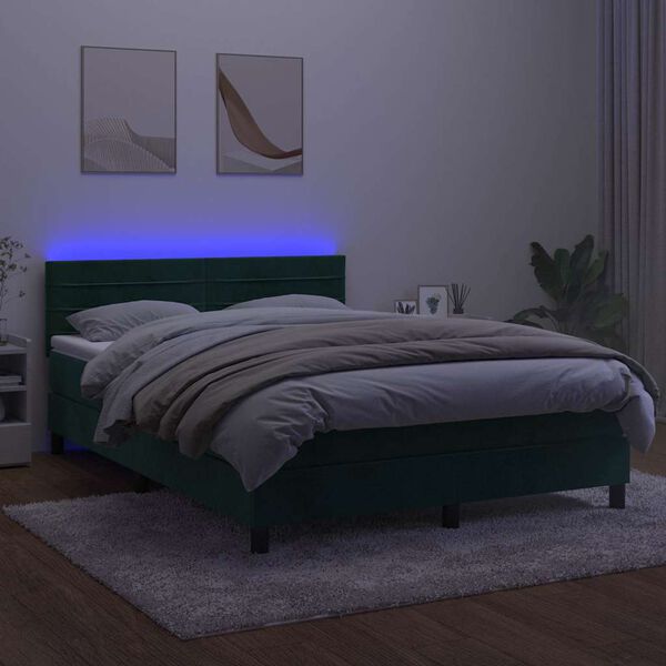 vidaXL s&ouml;t&eacute;tz&ouml;ld b&aacute;rsony rug&oacute;s &eacute;s LED-es &aacute;gy matraccal 140x190 cm