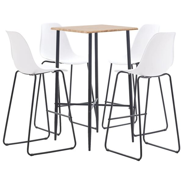 vidaXL 5-r&eacute;szes feh&eacute;r műanyag b&aacute;rszett