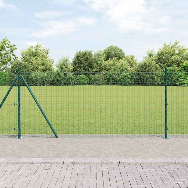 vidaXL Ker&iacute;t&eacute;soszlop Z&ouml;ld 50 x 0,8 m (25 x 25 mm h&aacute;l&oacute;) Ac&eacute;l &eacute;s PVC