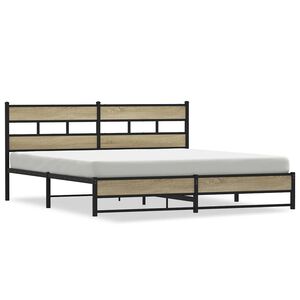 vidaXL sonoma t&ouml;lgy sz&iacute;nű f&eacute;m &aacute;gykeret matrac n&eacute;lk&uuml;l 180 x 200 cm