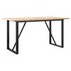 vidaXL t&ouml;m&ouml;r fenyőfa &eacute;s ac&eacute;l &eacute;tkezőasztal O-v&aacute;zzal 140x80x75,5 cm