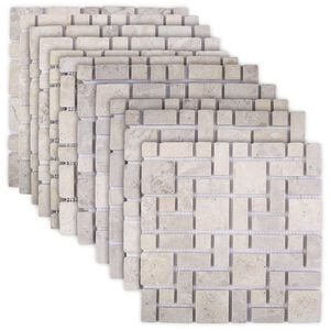 vidaXL Mozaik Csemp&eacute;k Kr&eacute;msz&iacute;nű 30 x 30 cm M&aacute;rv&aacute;ny