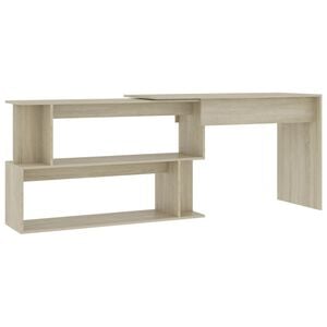 vidaXL sonoma t&ouml;lgy sz&iacute;nű szerelt fa sarokasztal 200 x 50 x 76 cm