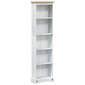 vidaXL K&ouml;nyvszekr&eacute;ny 46 x 20 x 170 cm T&ouml;m&ouml;r fenyőfa Feh&eacute;r