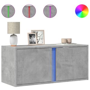 vidaXL betonsz&uuml;rke falra szerelhető TV-szekr&eacute;ny LED-del 80x31x35 cm