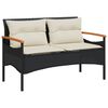 vidaXL fekete polyrattan kerti pad p&aacute;rn&aacute;val 116 x 62,5 x 74