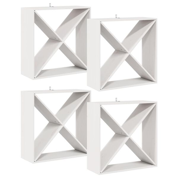 vidaXL Bor&aacute;gas 4 pcs Feh&eacute;r 62 x 25 x 62 cm T&ouml;m&ouml;r fenyőfa