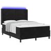 vidaXL Boxrug&oacute;s &aacute;gy LED szalagokkal Fekete 140 x 190 cm B&aacute;rsony