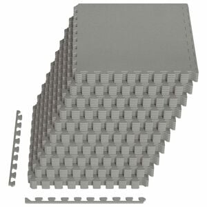vidaXL Medence aljzat 40 pcs Sz&uuml;rke 14,4 m&sup2; EVA Hab